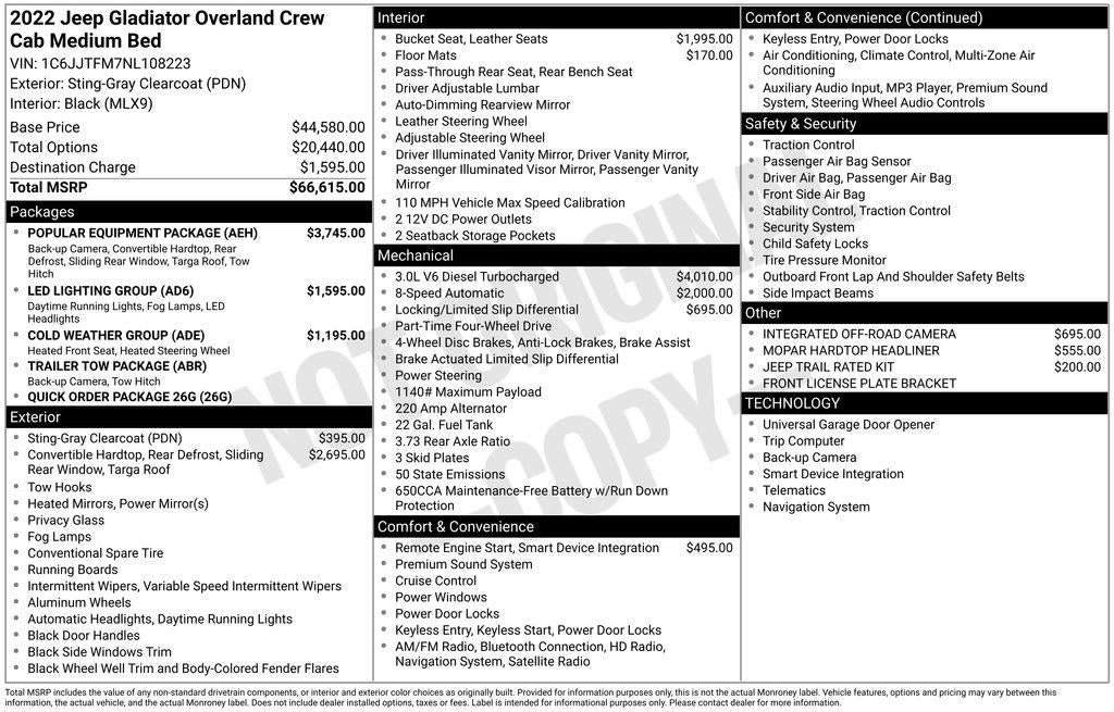 2022 Jeep Gladiator Overland