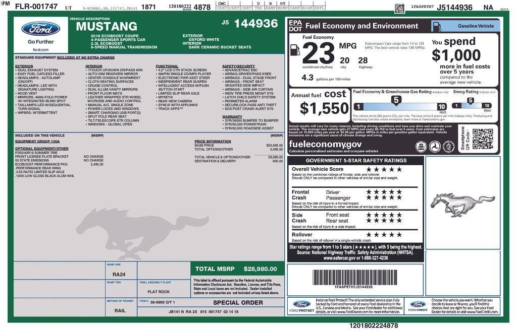 2018 Ford Mustang EcoBoost