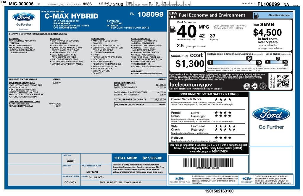 2015 Ford C-Max Hybrid SE
