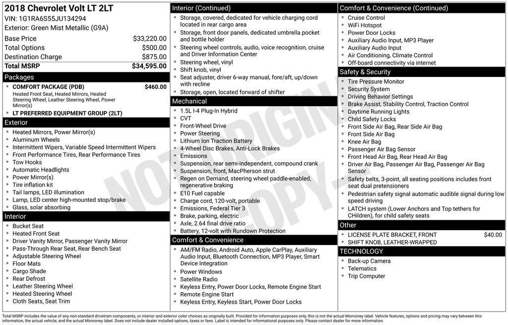 2018 Chevrolet Volt Base