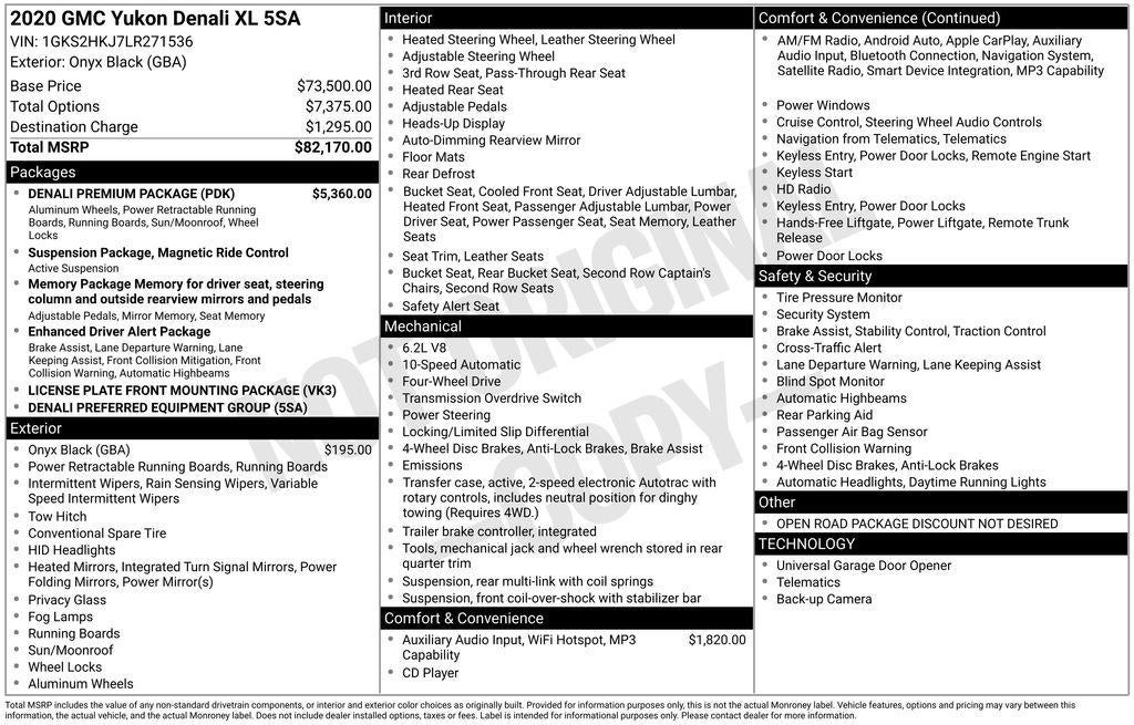 2020 GMC Yukon XL Denali