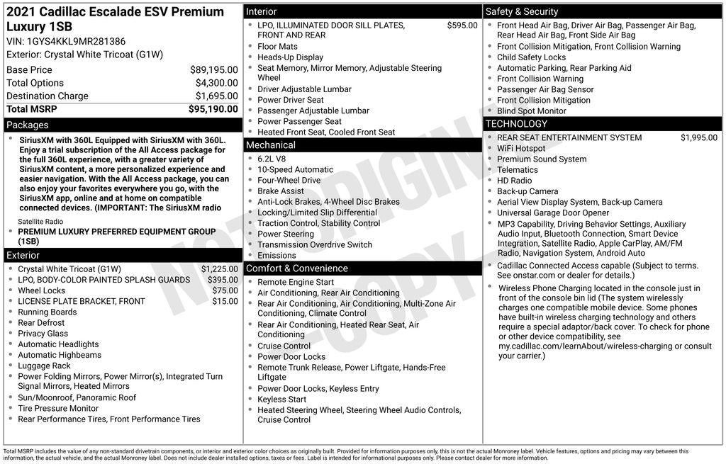2021 Cadillac Escalade ESV Premium Luxury