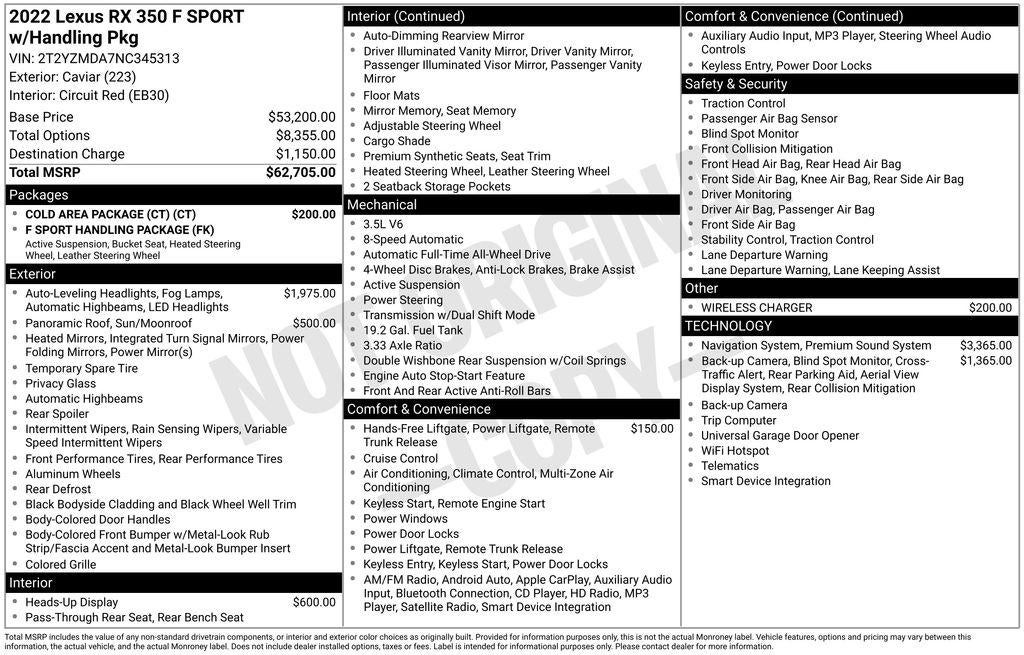 2022 Lexus RX 350 F Sport Handling