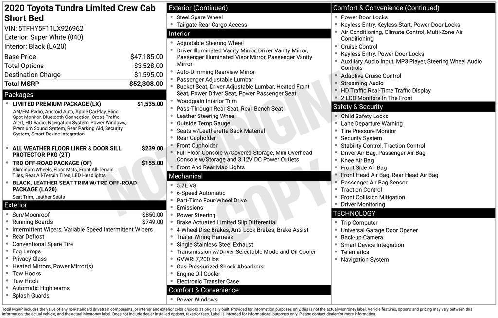 2020 Toyota Tundra 4WD Limited