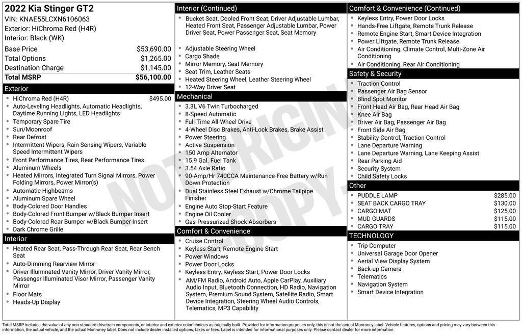 2022 Kia Stinger GT2