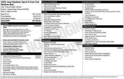 2022 Jeep Gladiator Sport