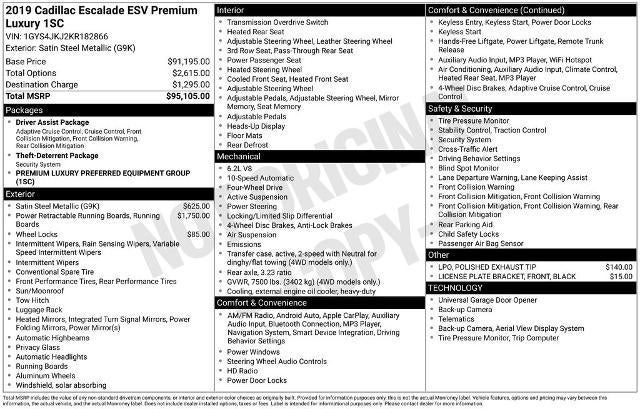 2019 Cadillac Escalade ESV Premium Luxury