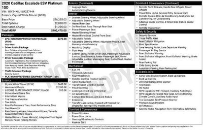 2020 Cadillac Escalade ESV Platinum