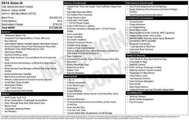 2016 Scion iA Base