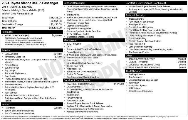 2024 Toyota Sienna XSE