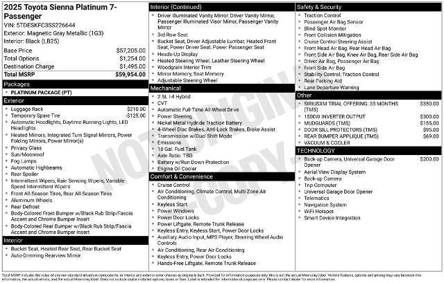 2025 Toyota Sienna Platinum