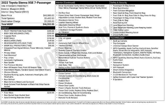 2022 Toyota Sienna XSE