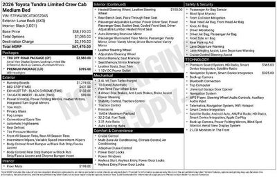 2026 Toyota Tundra 4WD Limited