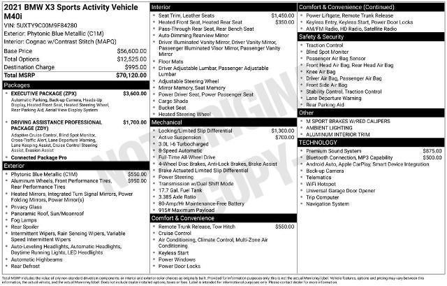 2021 BMW X3 Sports Activity Vehicle