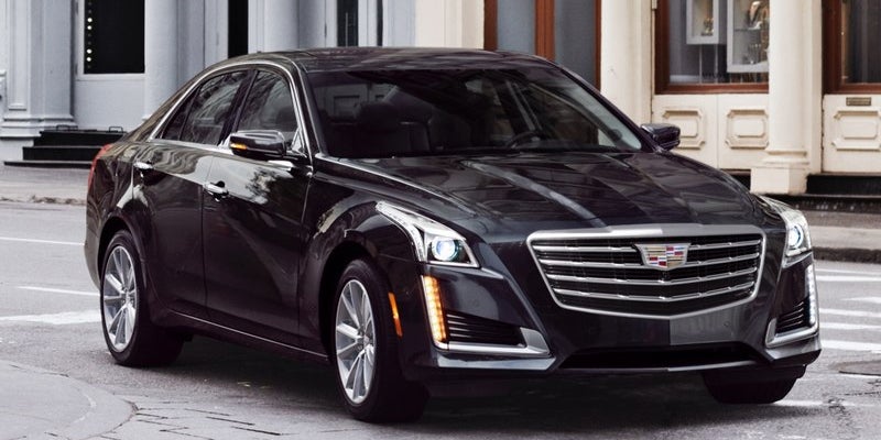Front angled view of black 2019 Cadillac CTS